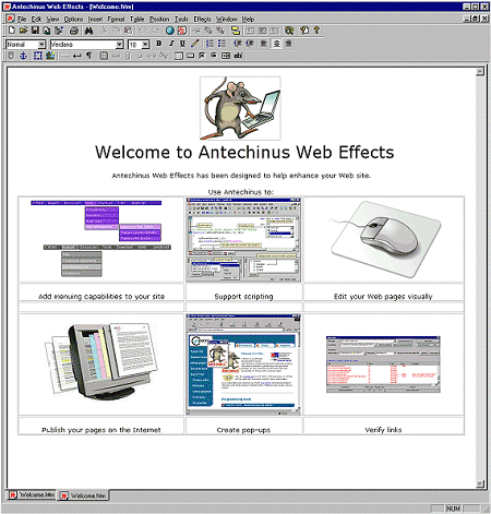 Screenshot of Antechinus Web Effects