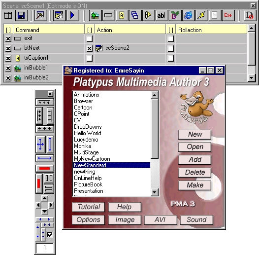 Screenshot of Platypus Multimedia Author