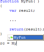 JavaScript Editor Intellisense